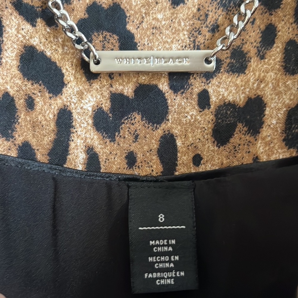 WHBM Leopard‎ Print Double Breasted Swing Trench … - image 7